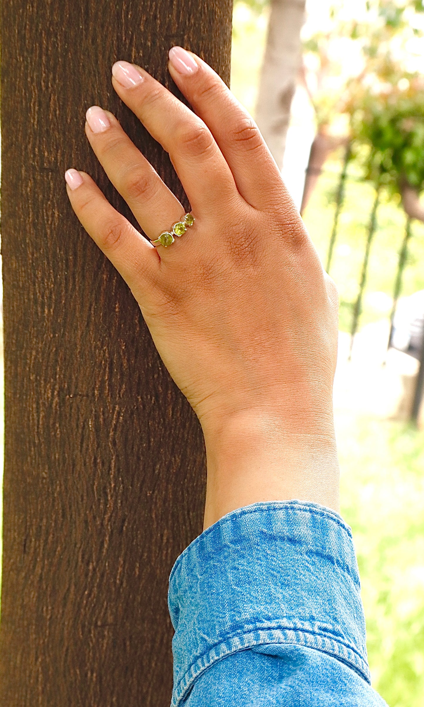Peridot with 925 Sterling Silver Good Mood & Courage Ring