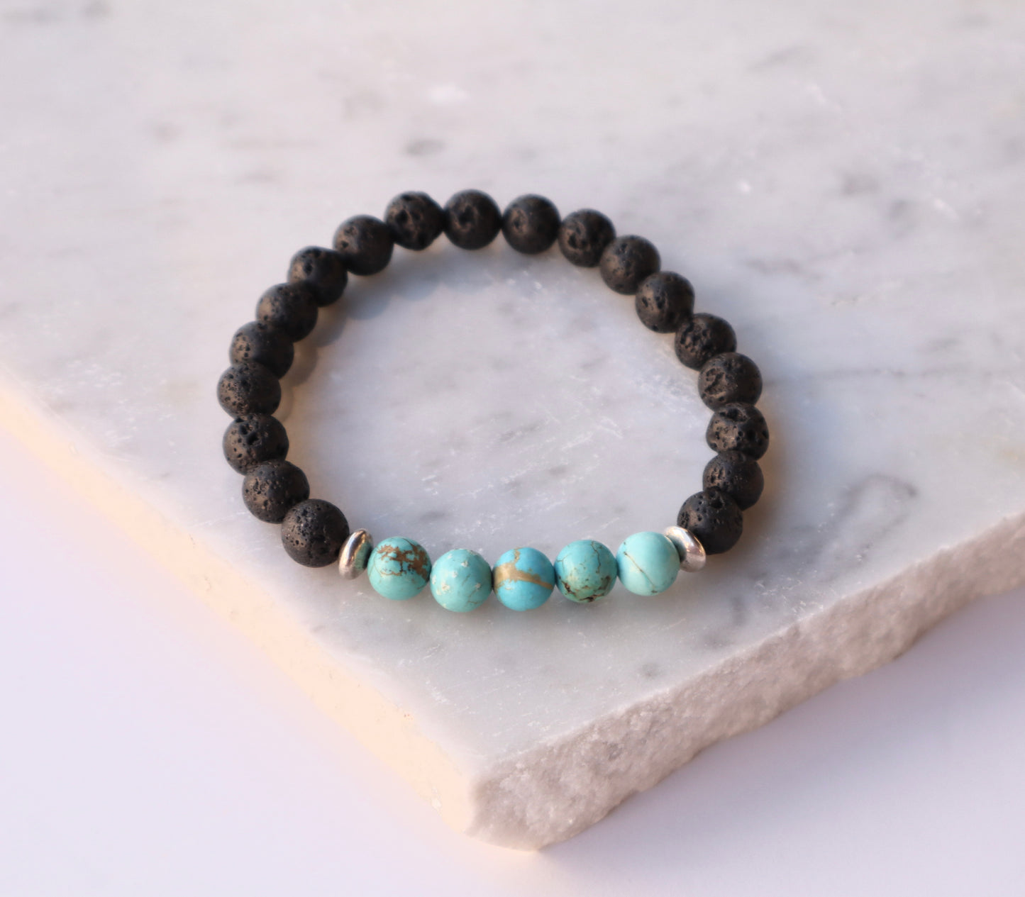 Turquoise, Lapis Lazuli, Howlite & Lava Stones Power & Wealth Bracelets