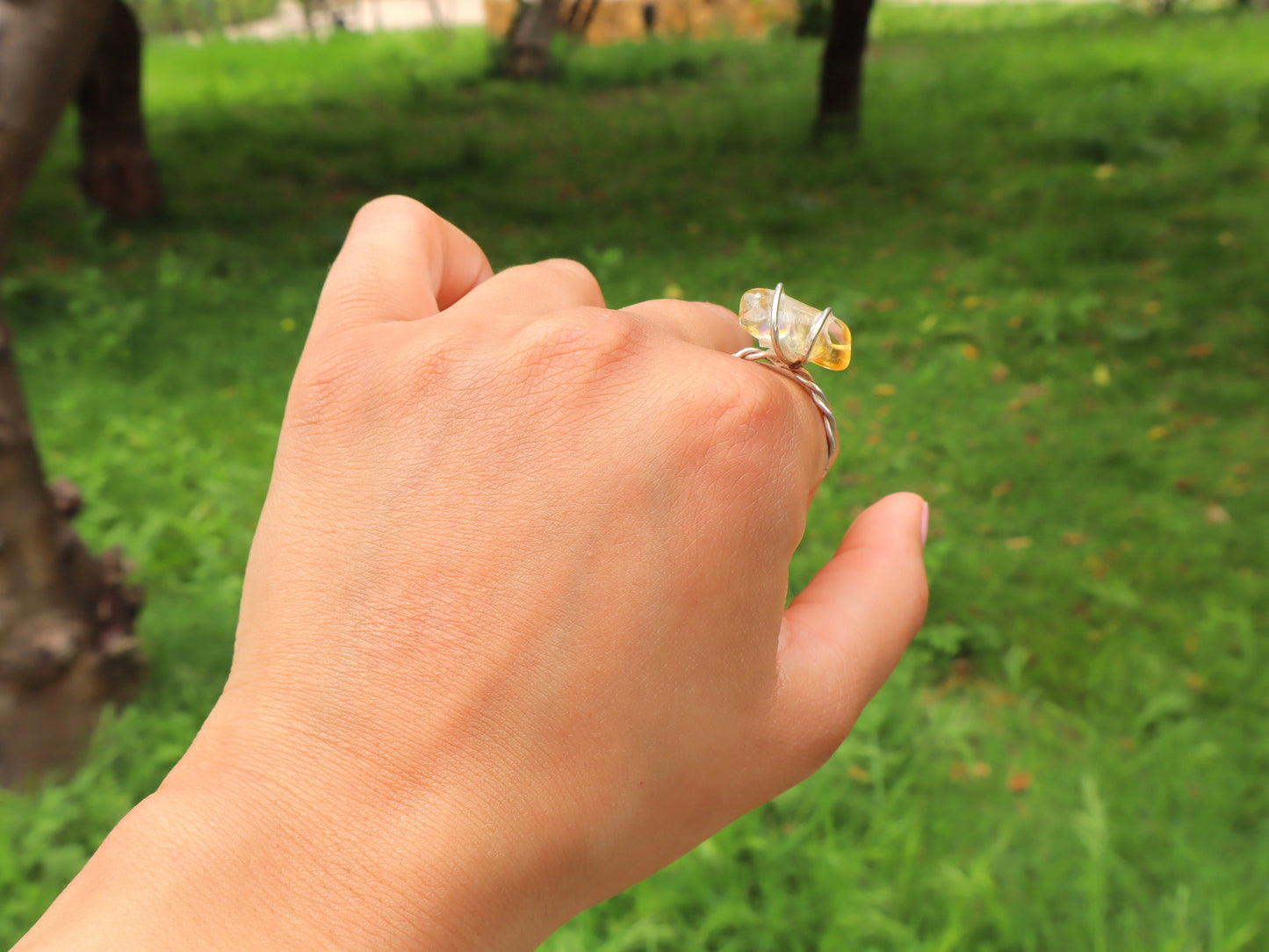 925 Sterling Silver Ring with Citrine Wealth & Abundance Stone
