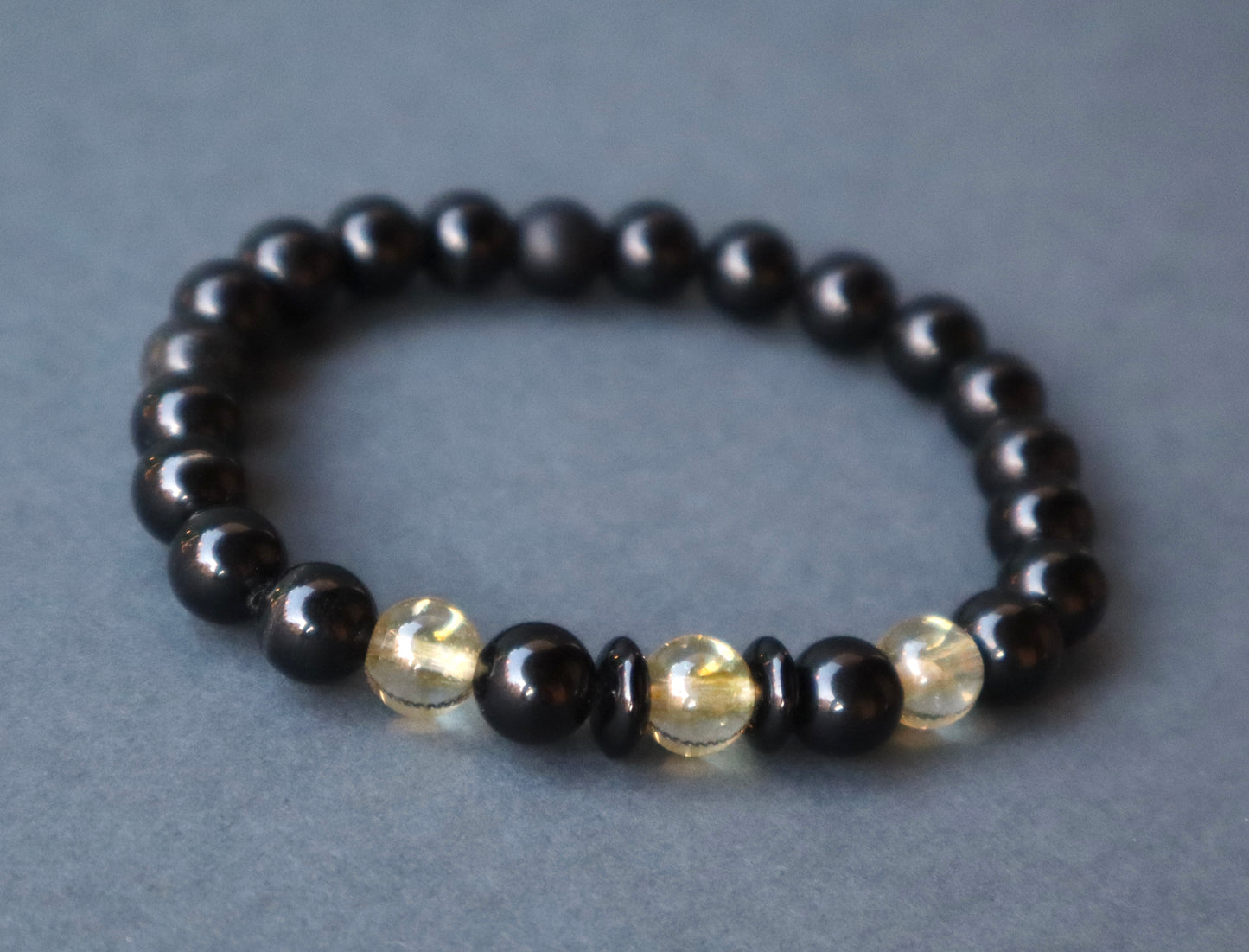 Citrine, Black Obsedian, & Lava Stones Abundance, Protection, and