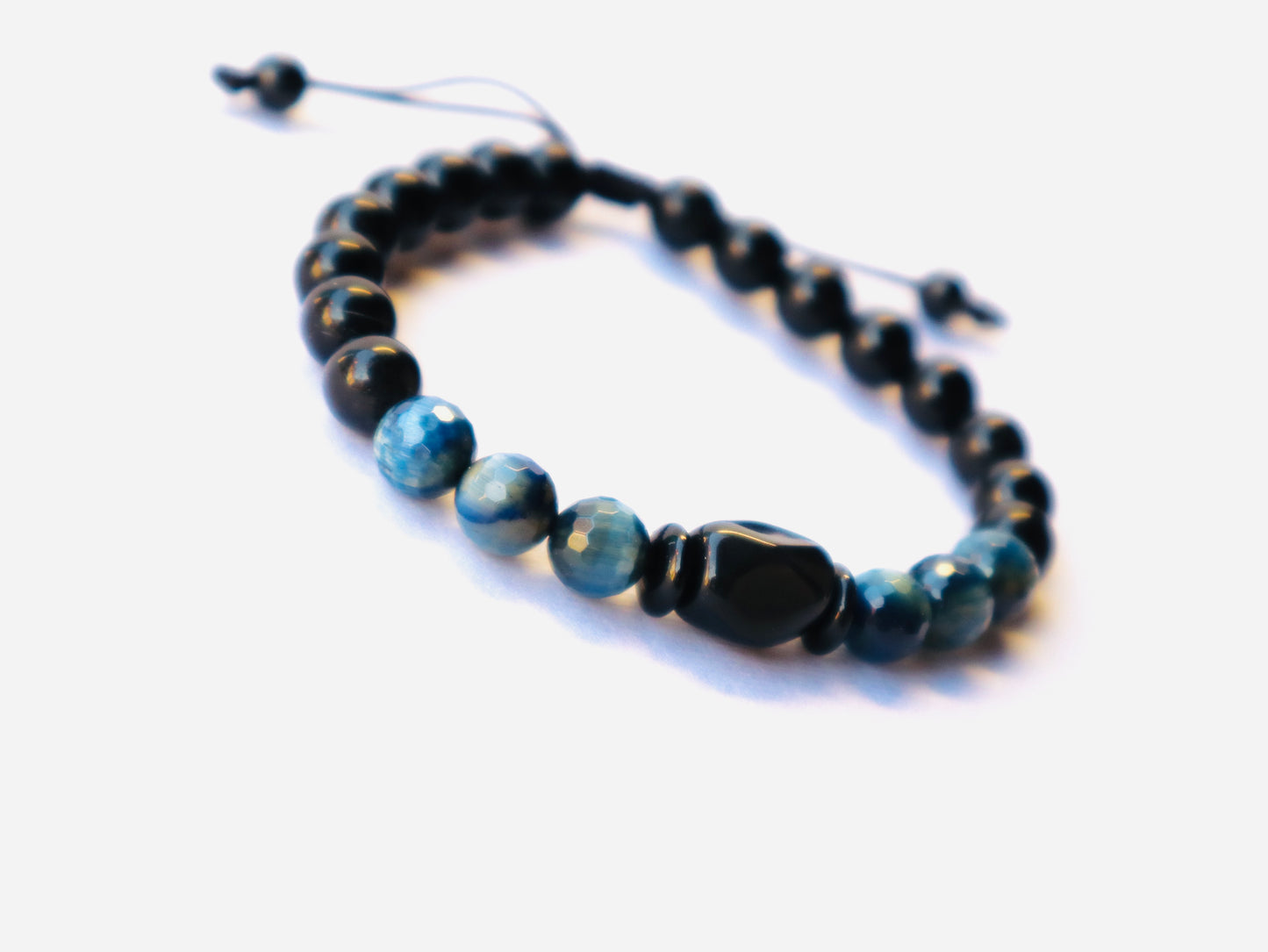 Blue Tiger’s Eye & Obsedian Anxiety Relief & Balance Bracelet