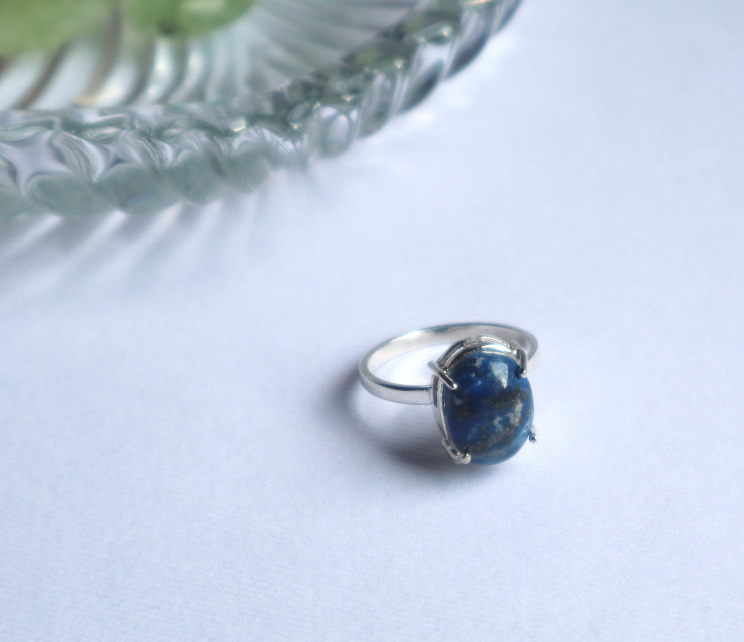 Lapis Lazuli Distress & Migraine Relief with 925 Sterling Silver Ring