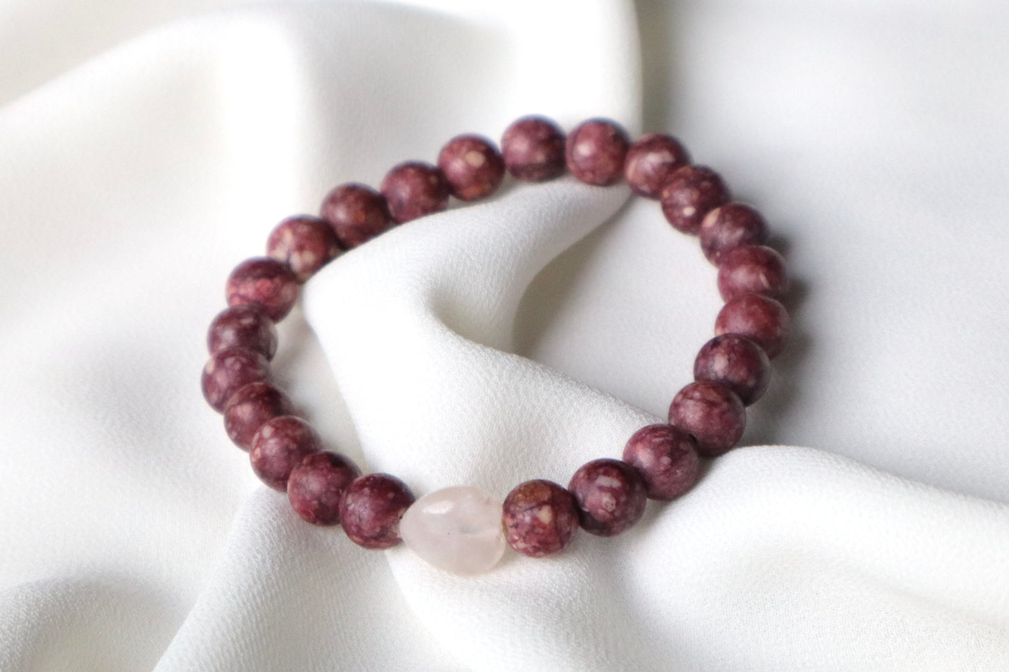 Pink Jasper & Rose Quartz Emotional Love Being & Stability Bracelet