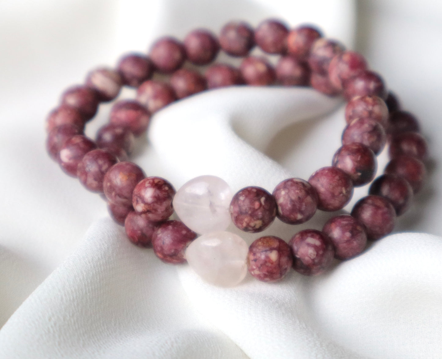 Pink Jasper & Rose Quartz Emotional Love Being & Stability Bracelet