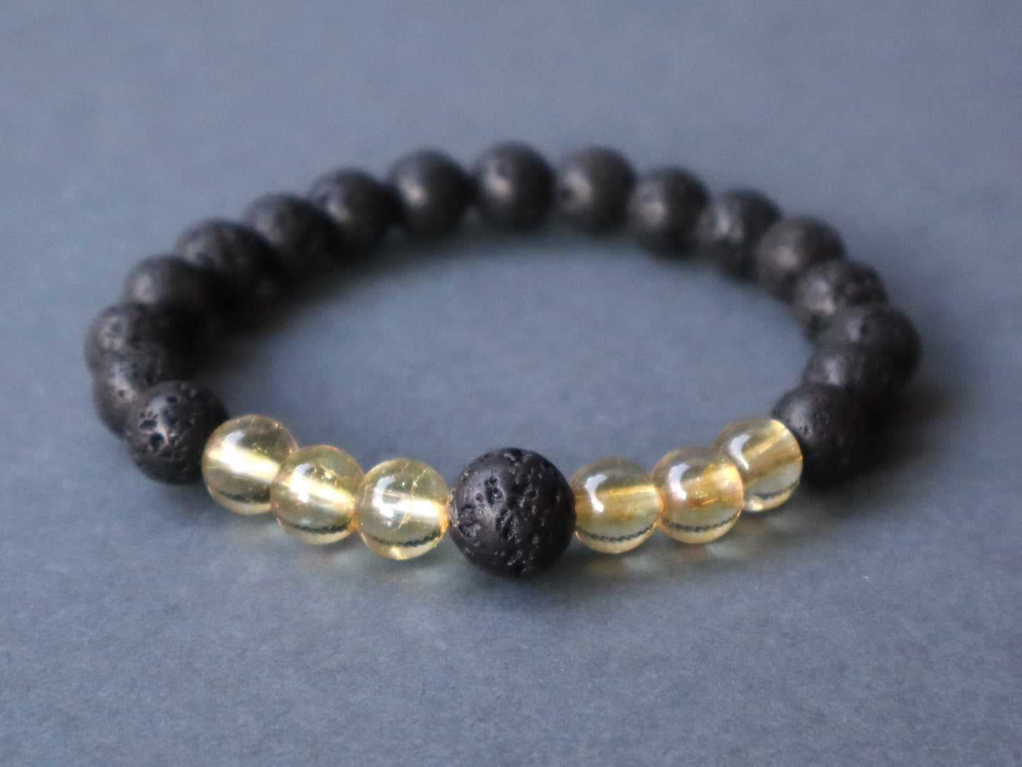 Citrine, Black Obsedian, & Lava Stones Abundance, Protection, and