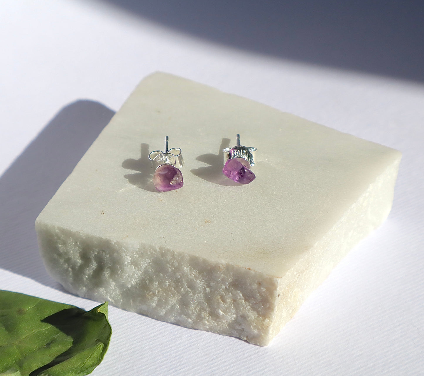 Amethyst, Aquamarine, & Rose Quartz Love, Tranquility, & Stress Relief 925 Sterlings Silver Stud Earrings