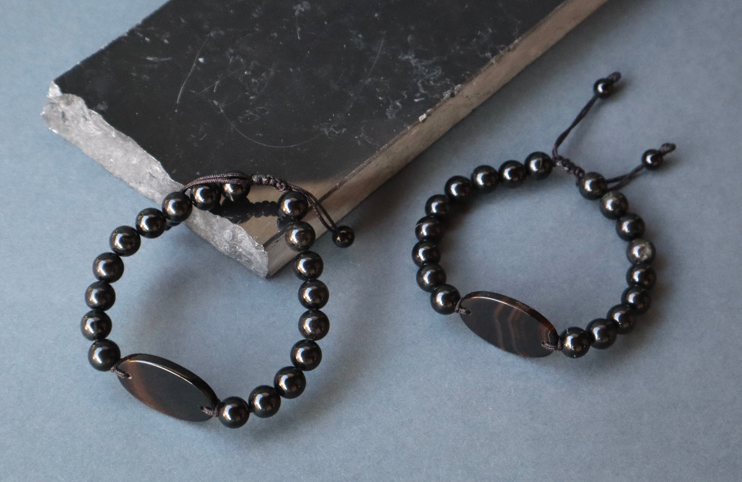 Black Obsidian & Black Onyx Good Health & Strength Bracelet