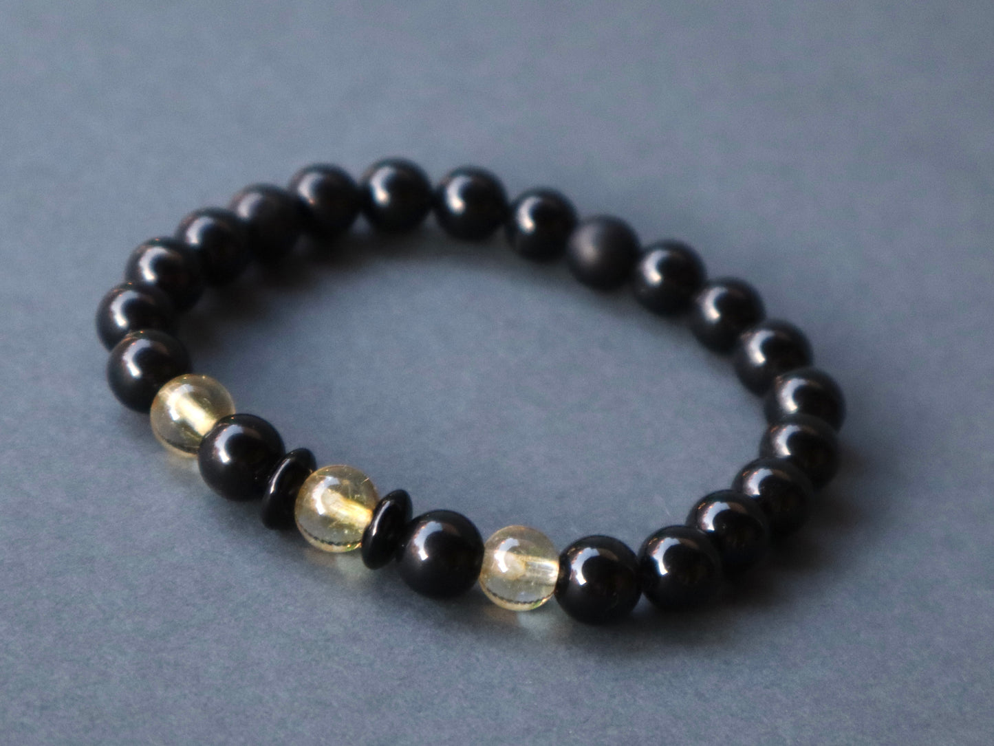 Citrine, Black Obsedian, & Lava Stones Abundance, Protection, and