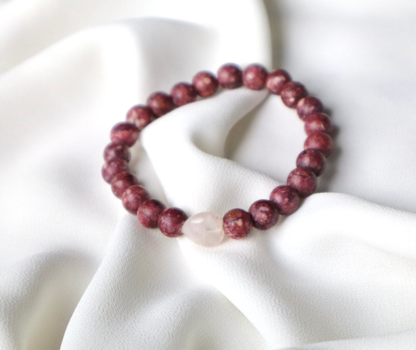Pink Jasper & Rose Quartz Emotional Love Being & Stability Bracelet