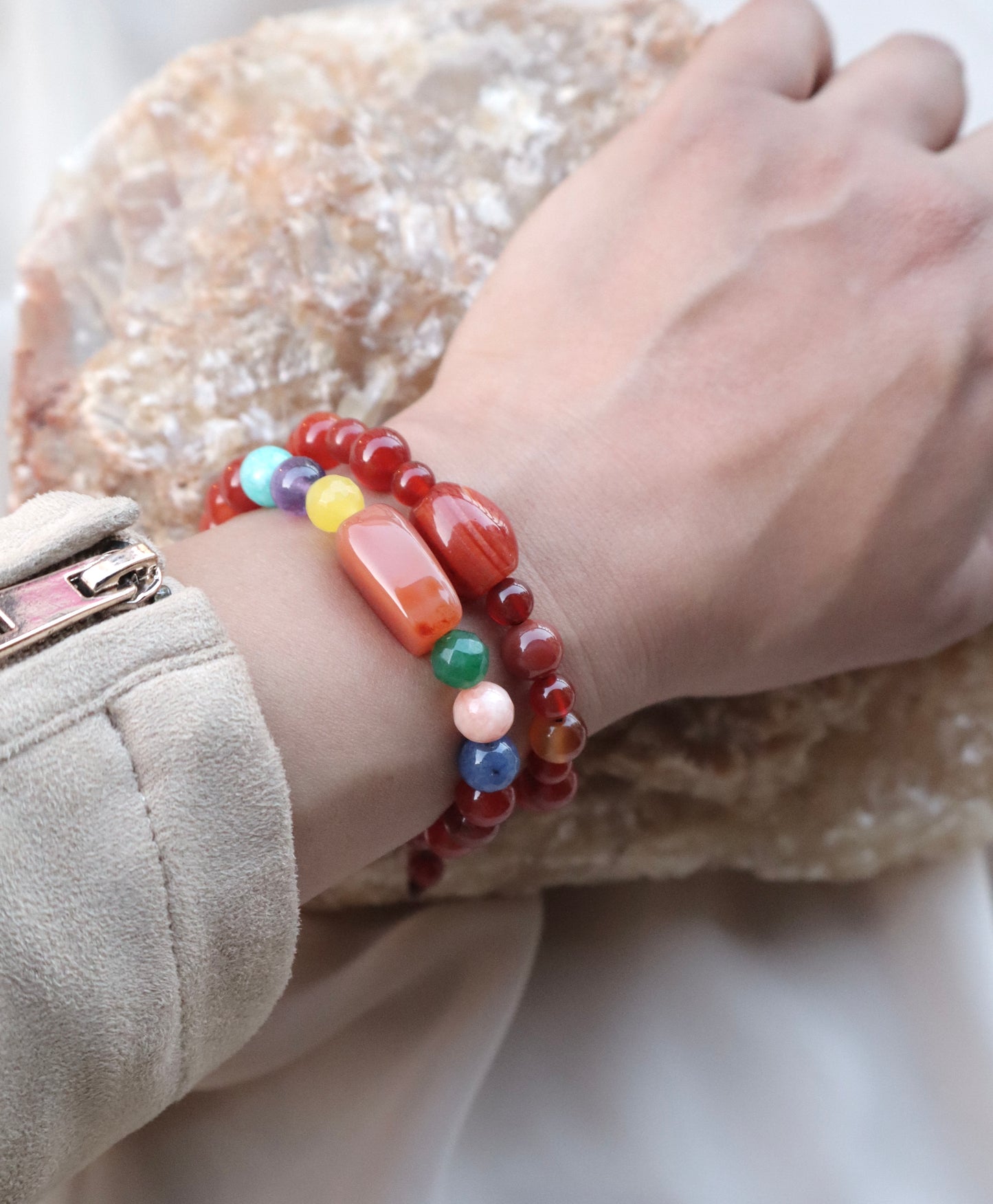 Carnelian/Agate Pain Relief & Digestion Improvement Bracelets
