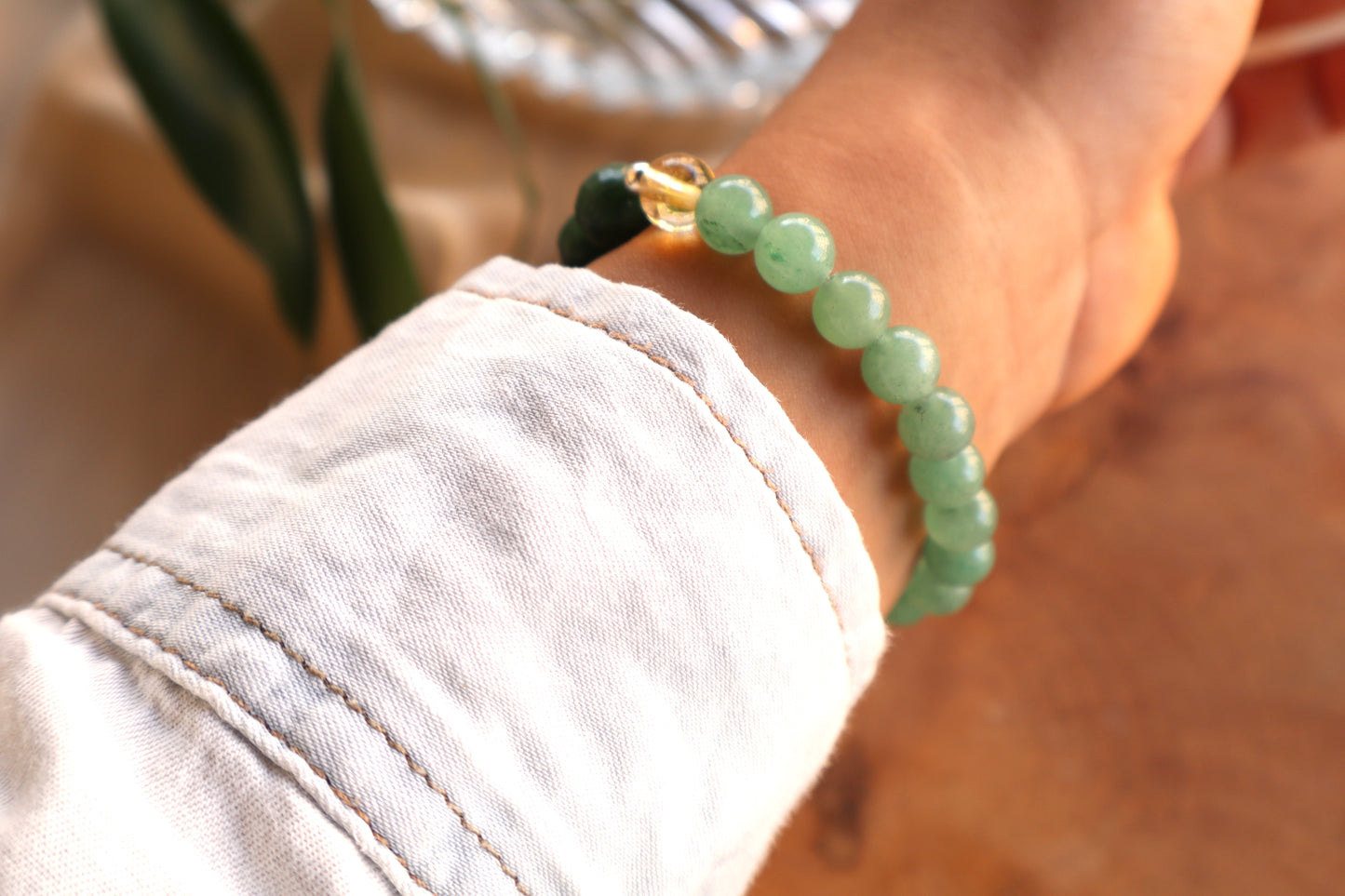 Citrine, Green Jade, & Aventurine Bracelet