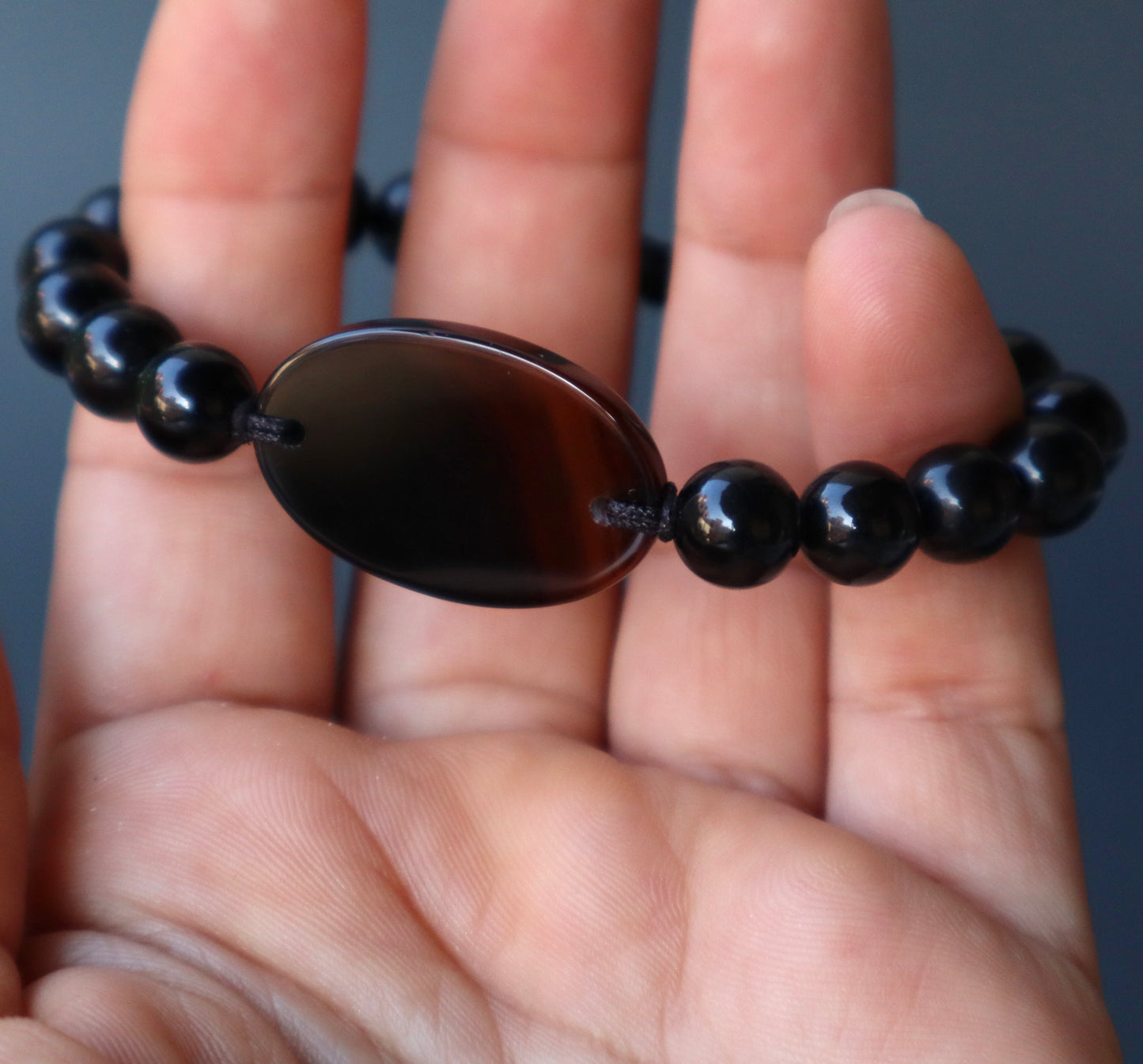 Black Obsidian & Black Onyx Good Health & Strength Bracelet