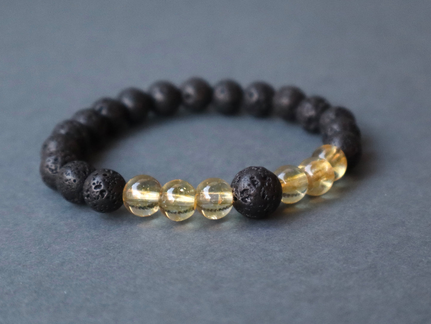 Citrine, Black Obsedian, & Lava Stones Abundance, Protection, and