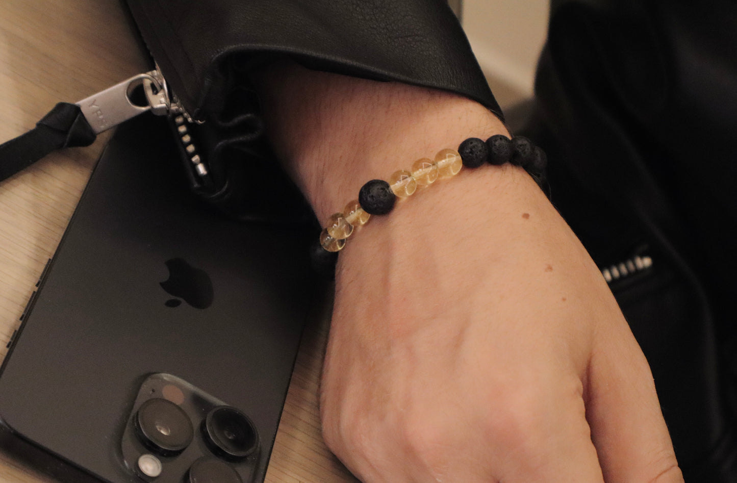 Citrine, Black Obsedian, & Lava Stones Abundance, Protection, and