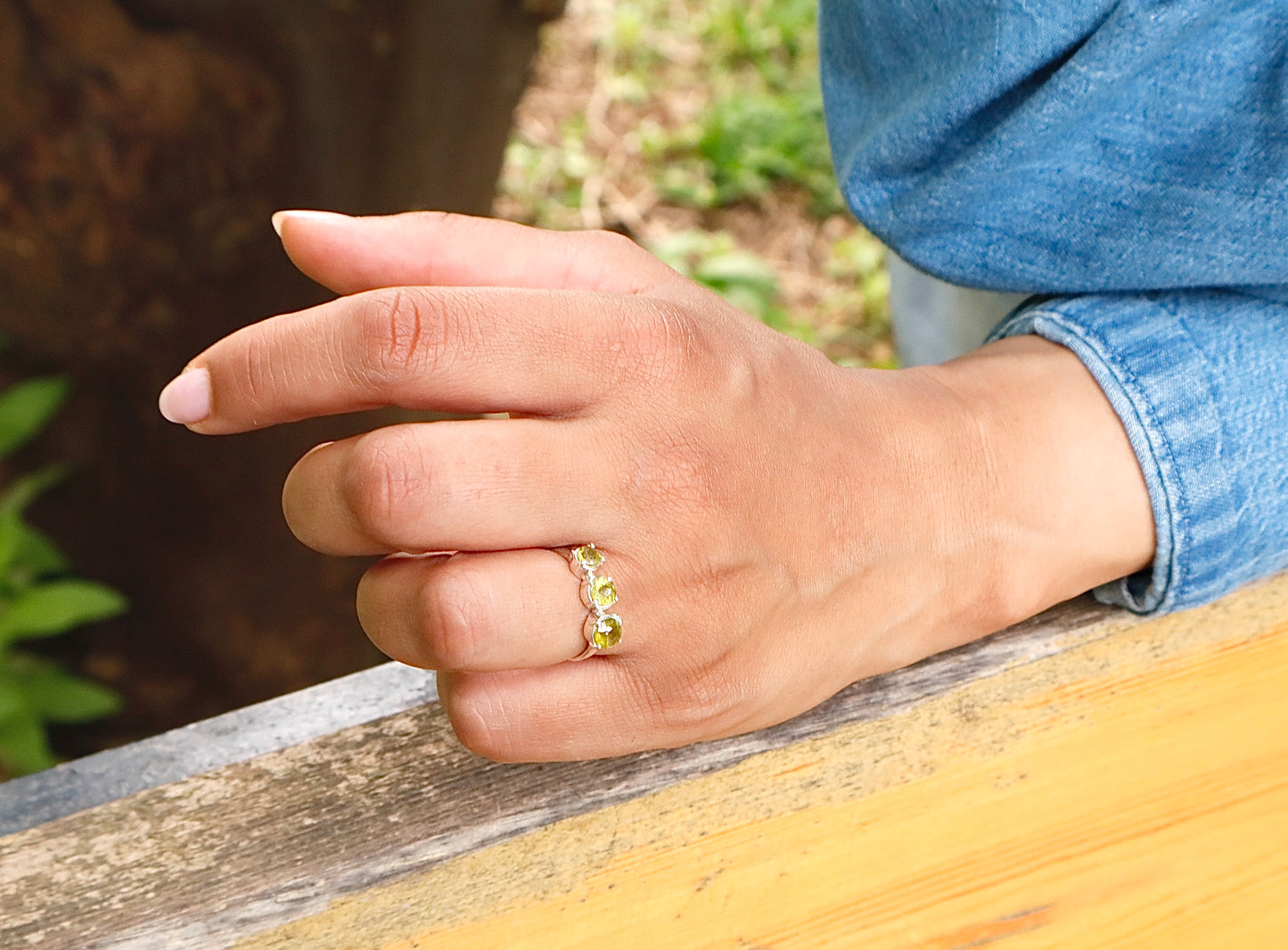 Peridot with 925 Sterling Silver Good Mood & Courage Ring