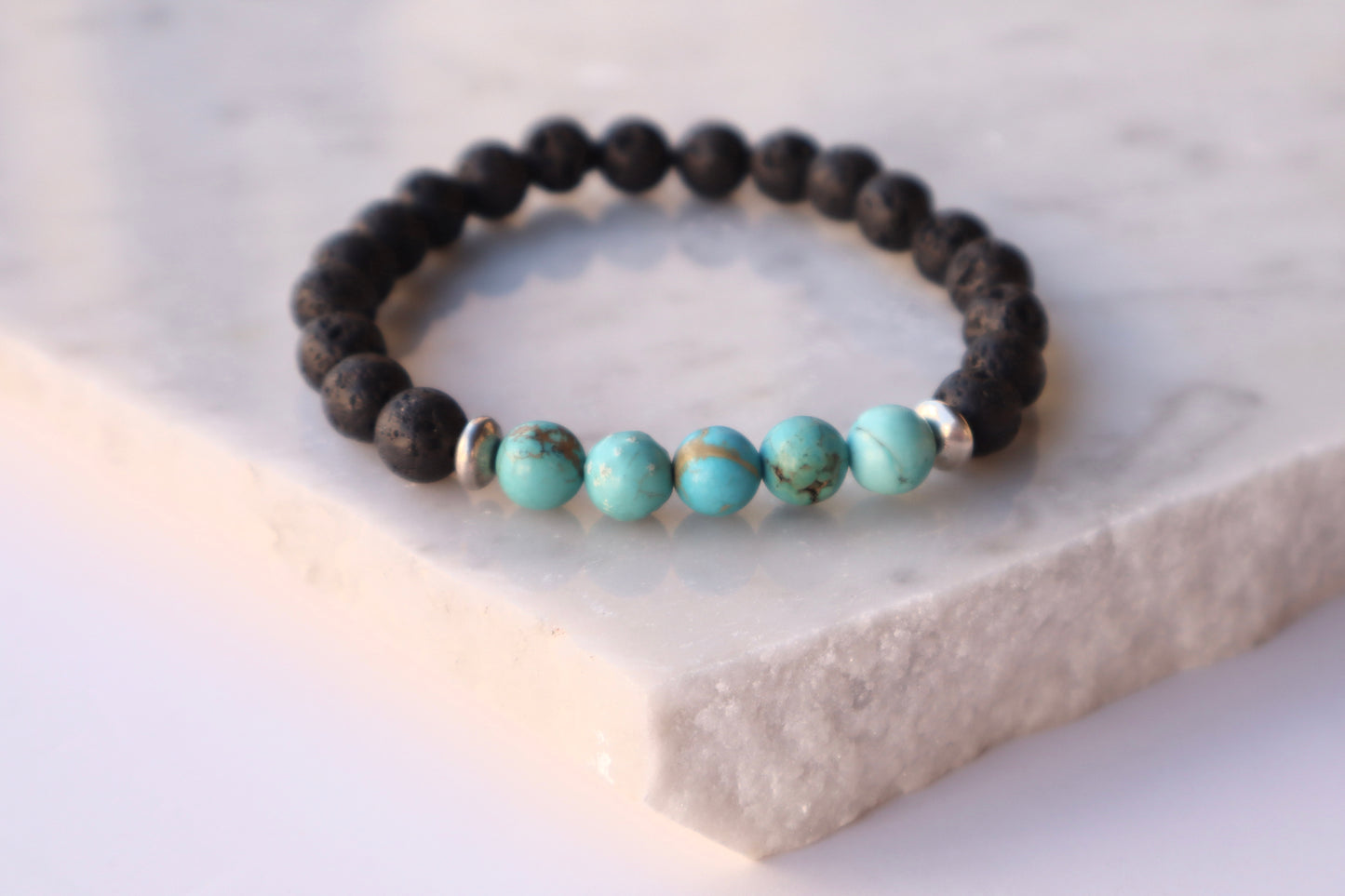 Turquoise, Lapis Lazuli, Howlite & Lava Stones Power & Wealth Bracelets