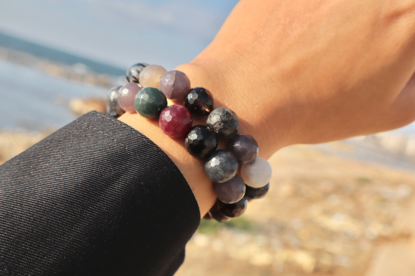 Ruby, Jade, & Colorful Agate Confidence Bracelets