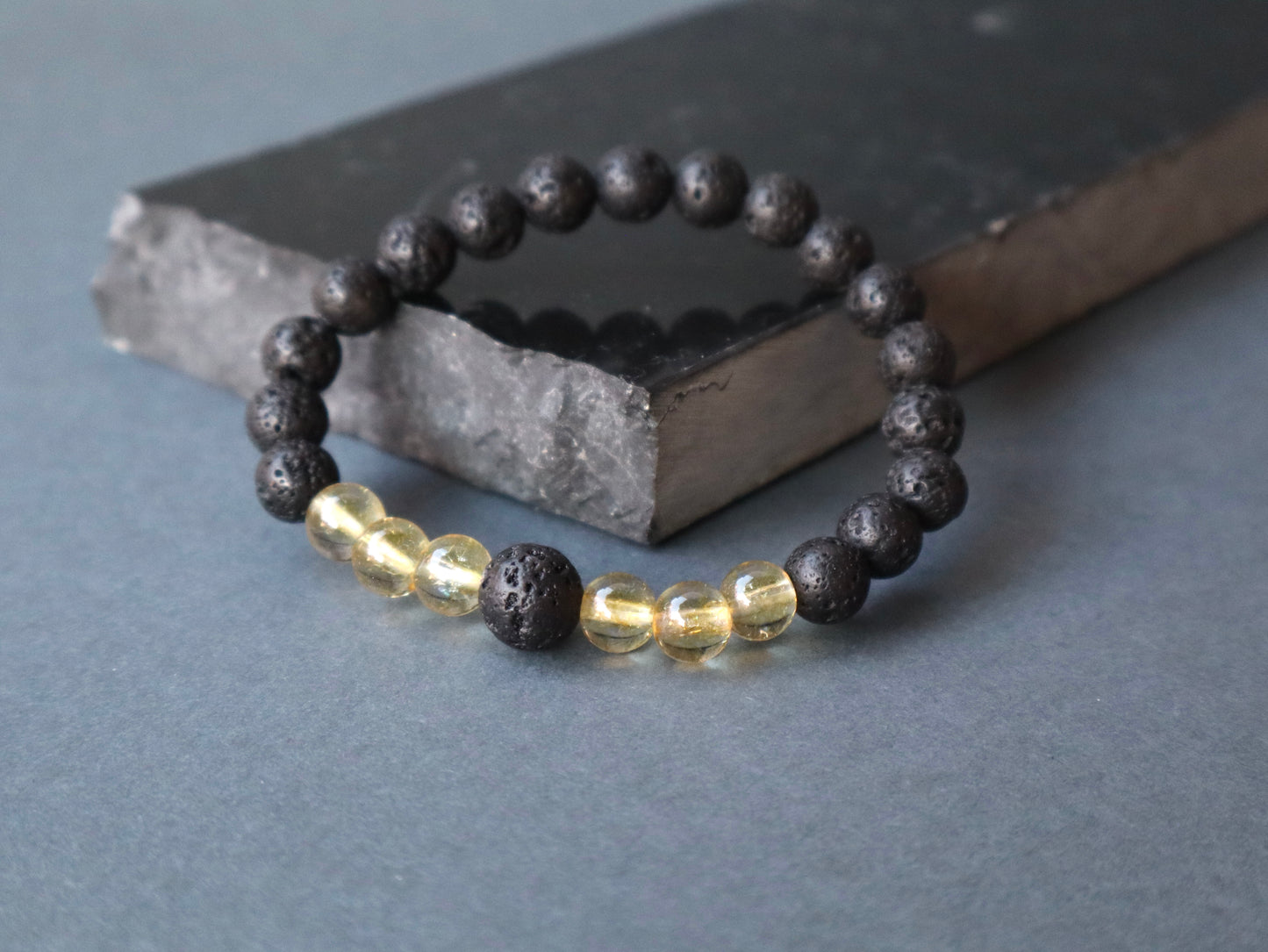 Citrine, Black Obsedian, & Lava Stones Abundance, Protection, and