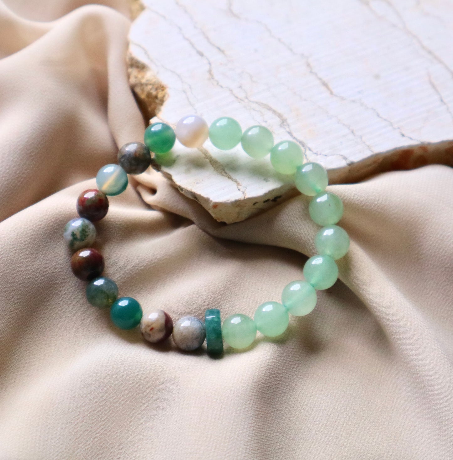 Moss Agate & Green Aventurine Bracelets