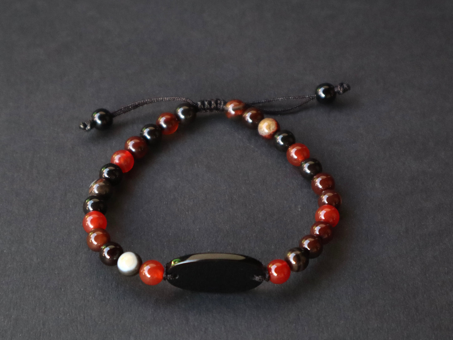 Suleimany Agate, Carnelian & Black Onyx Positive Energy Booster Bracelets