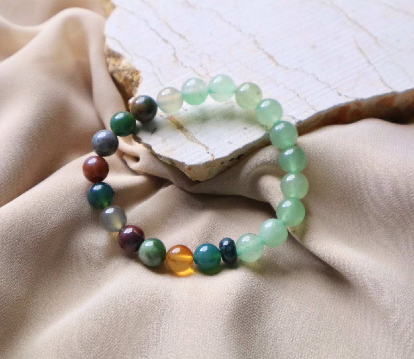 Moss Agate & Green Aventurine Bracelets