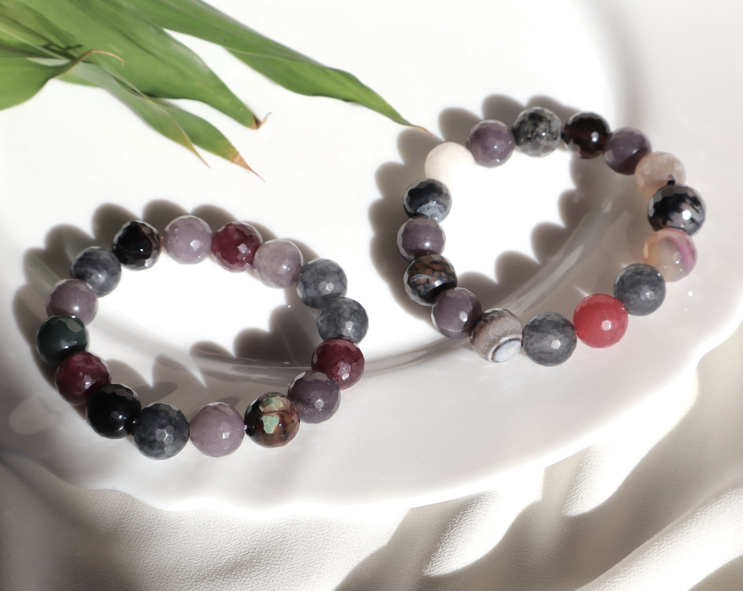 Ruby, Jade, & Colorful Agate Confidence Bracelets