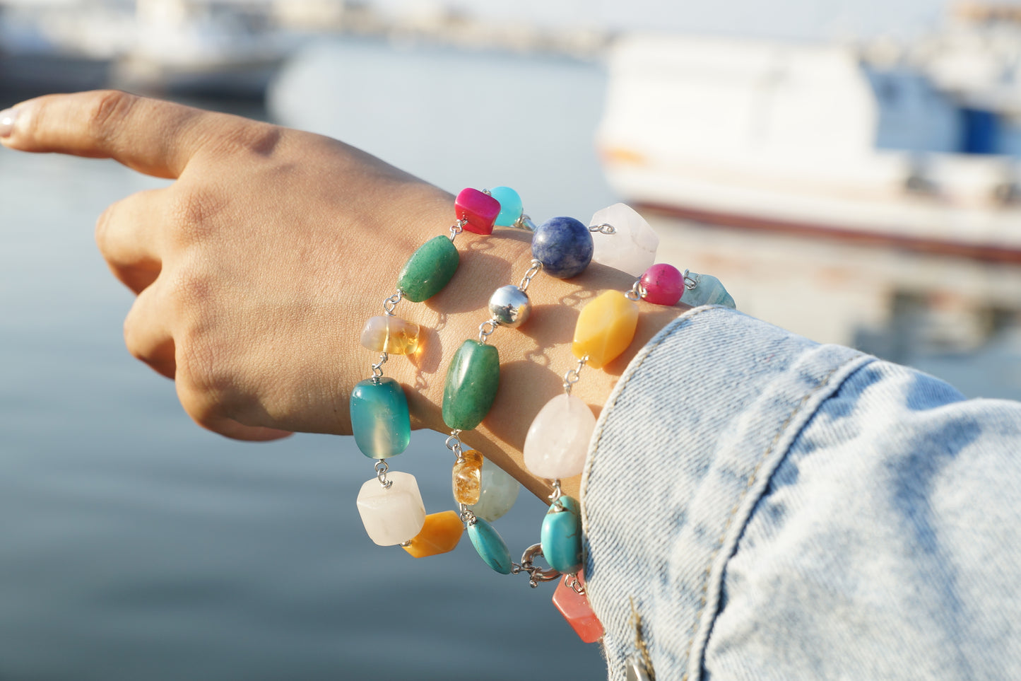 One of a Kind Multi-Gemstones Bomb of Benefits Bracelets