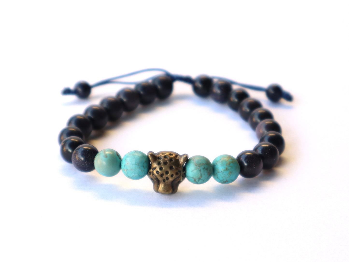 Turquoise, Goldstone, & Lapis Lazuli Power & Wealth Bracelet