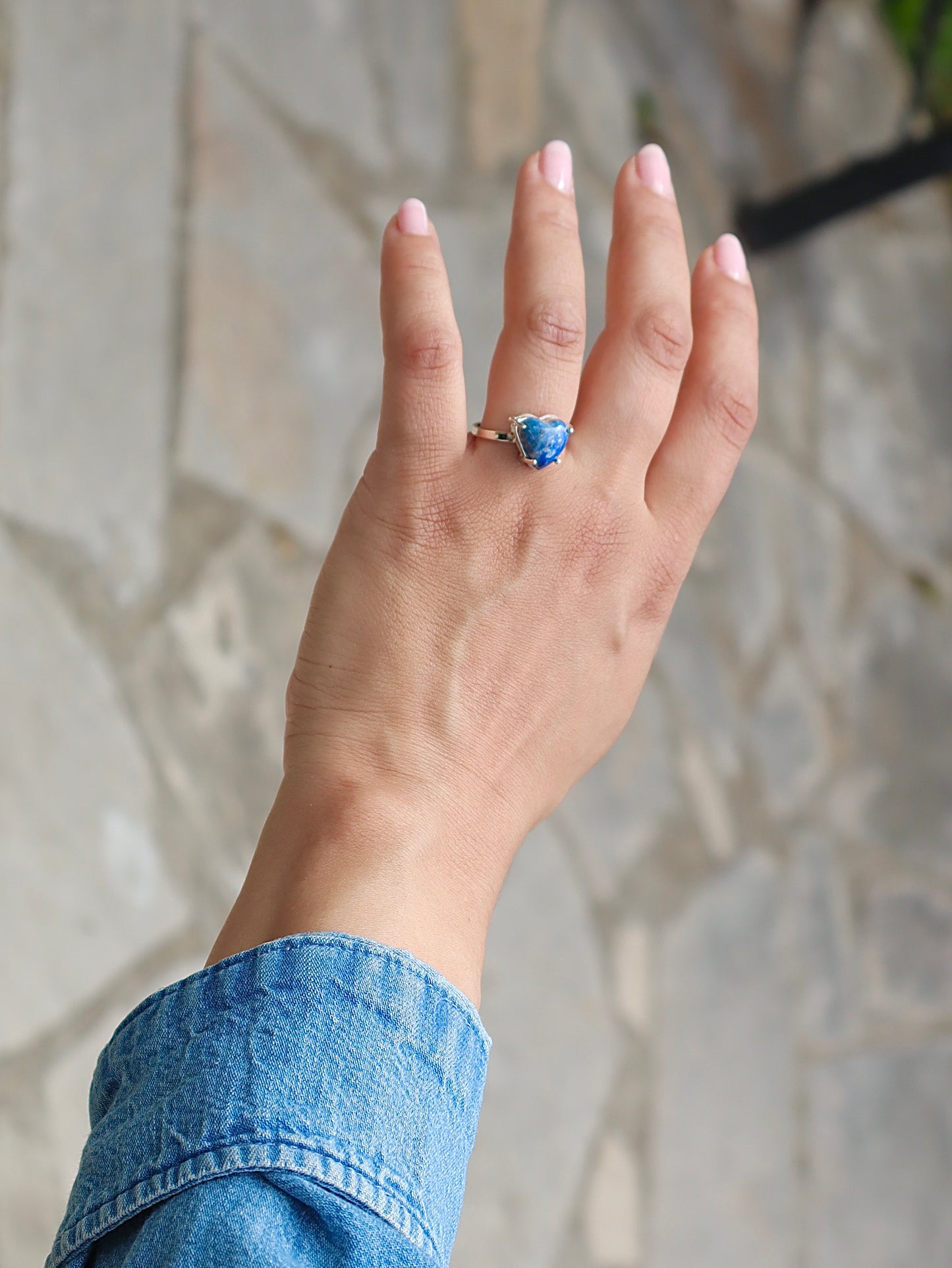Lapis Lazuli Distress & Migraine Relief with 925 Sterling Silver Ring