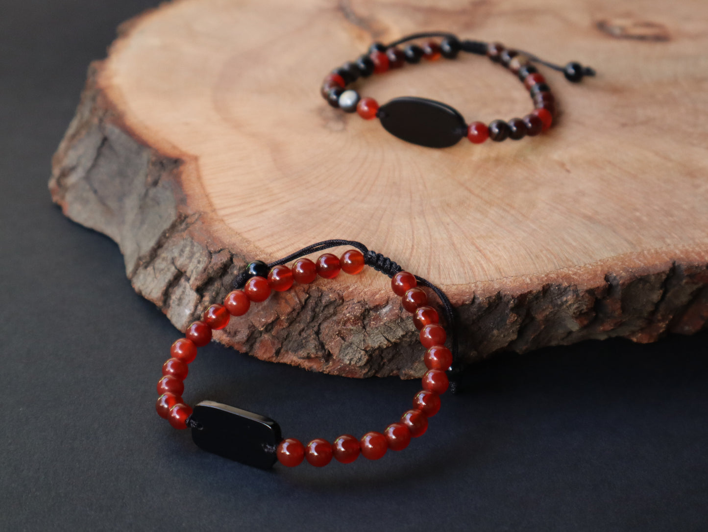 Suleimany Agate, Carnelian & Black Onyx Positive Energy Booster Bracelets