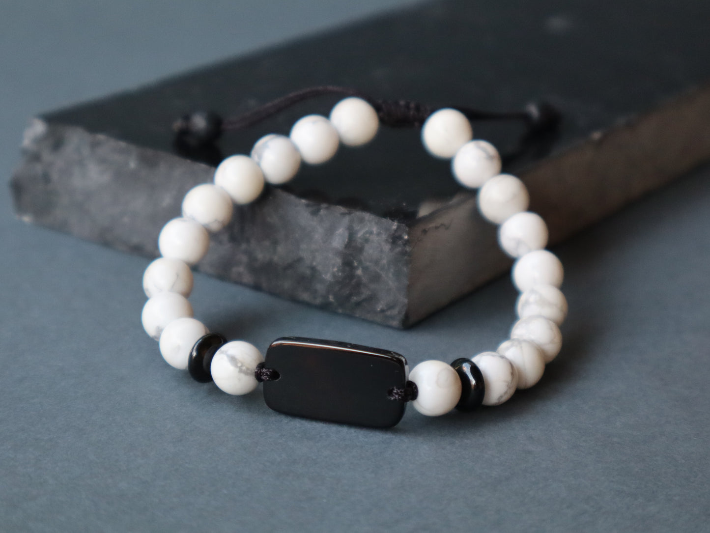 Howlite & Black Onyx Emotional & Physical Strenghth Bracelet