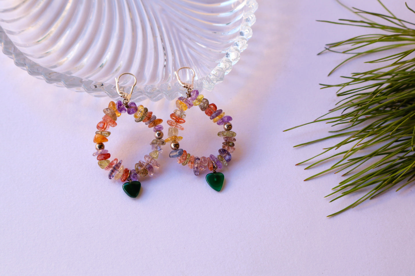Crackle Quartz Multi-Color Earrings