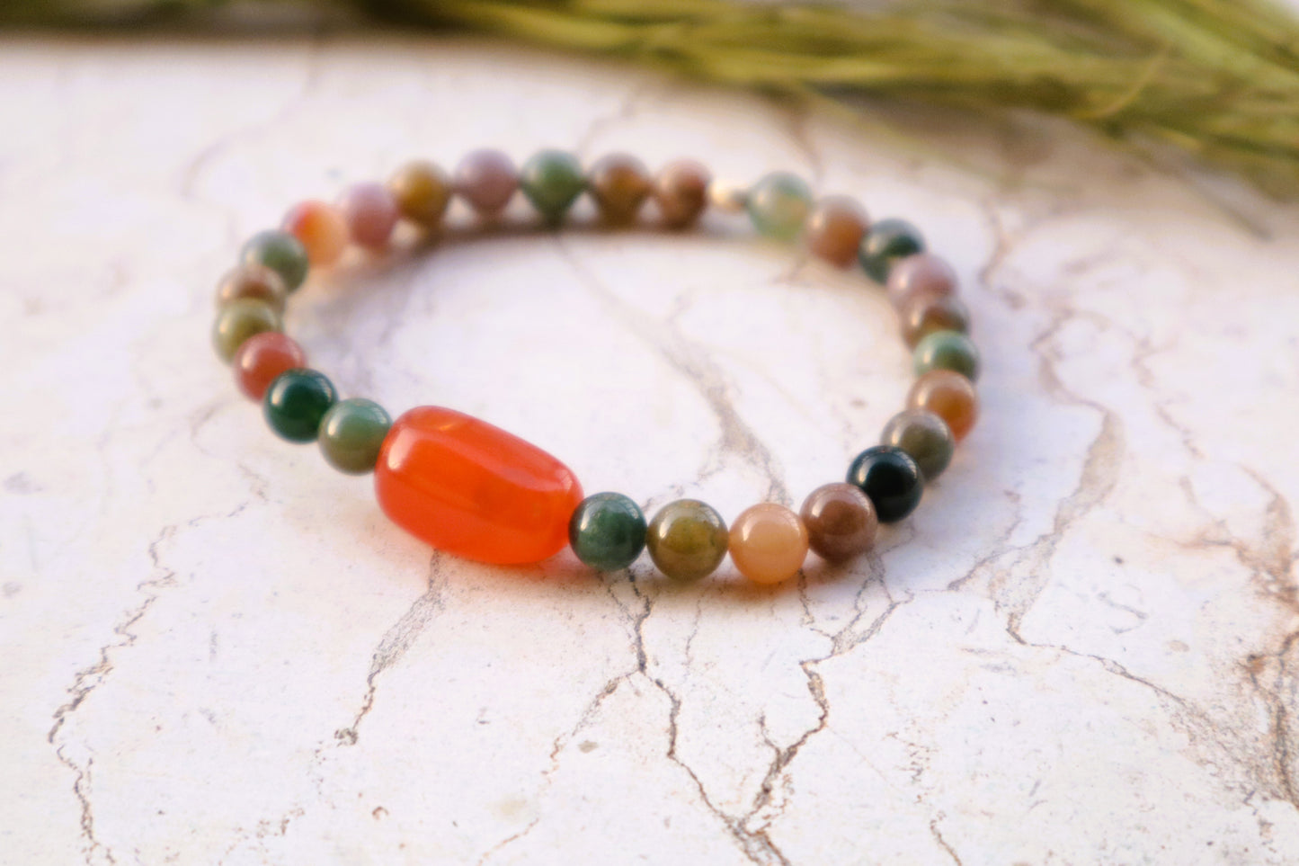 Moss Agate & Yemeni Agate Prosperity Bracelet