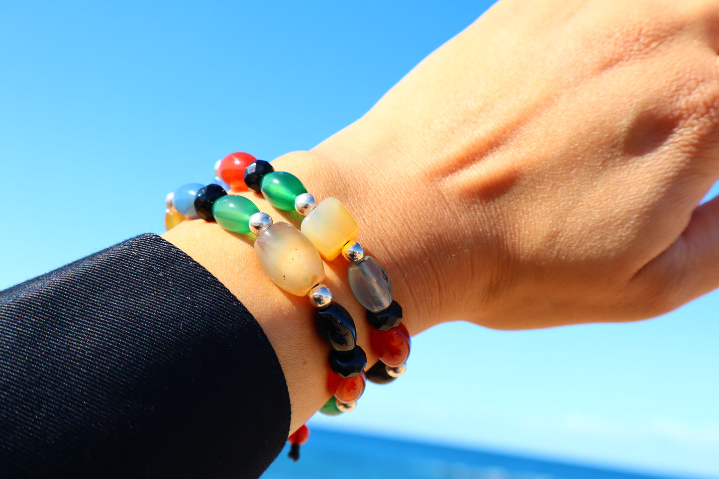 Multi-Colored Agate Emotions Stability Bracelets