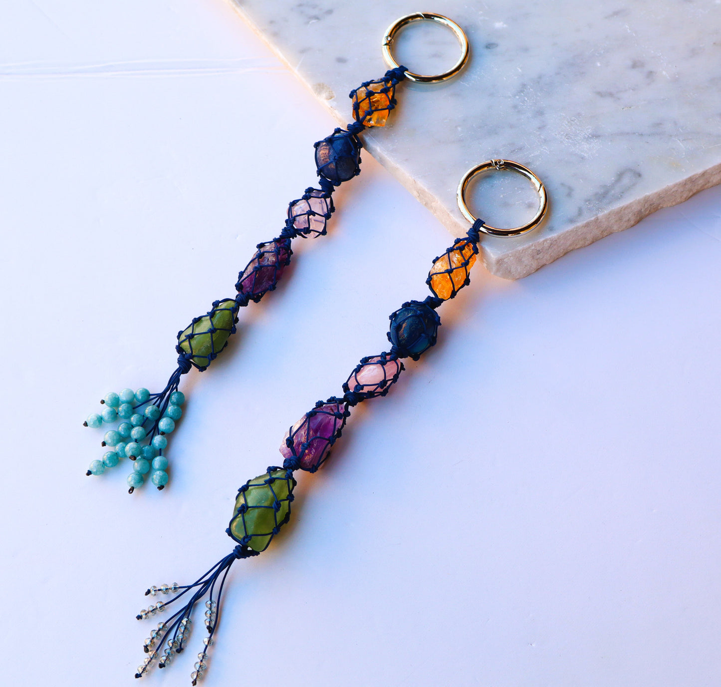 Citrine Car Crystal Rear View Mirror Charm For Positive Vibe Journey