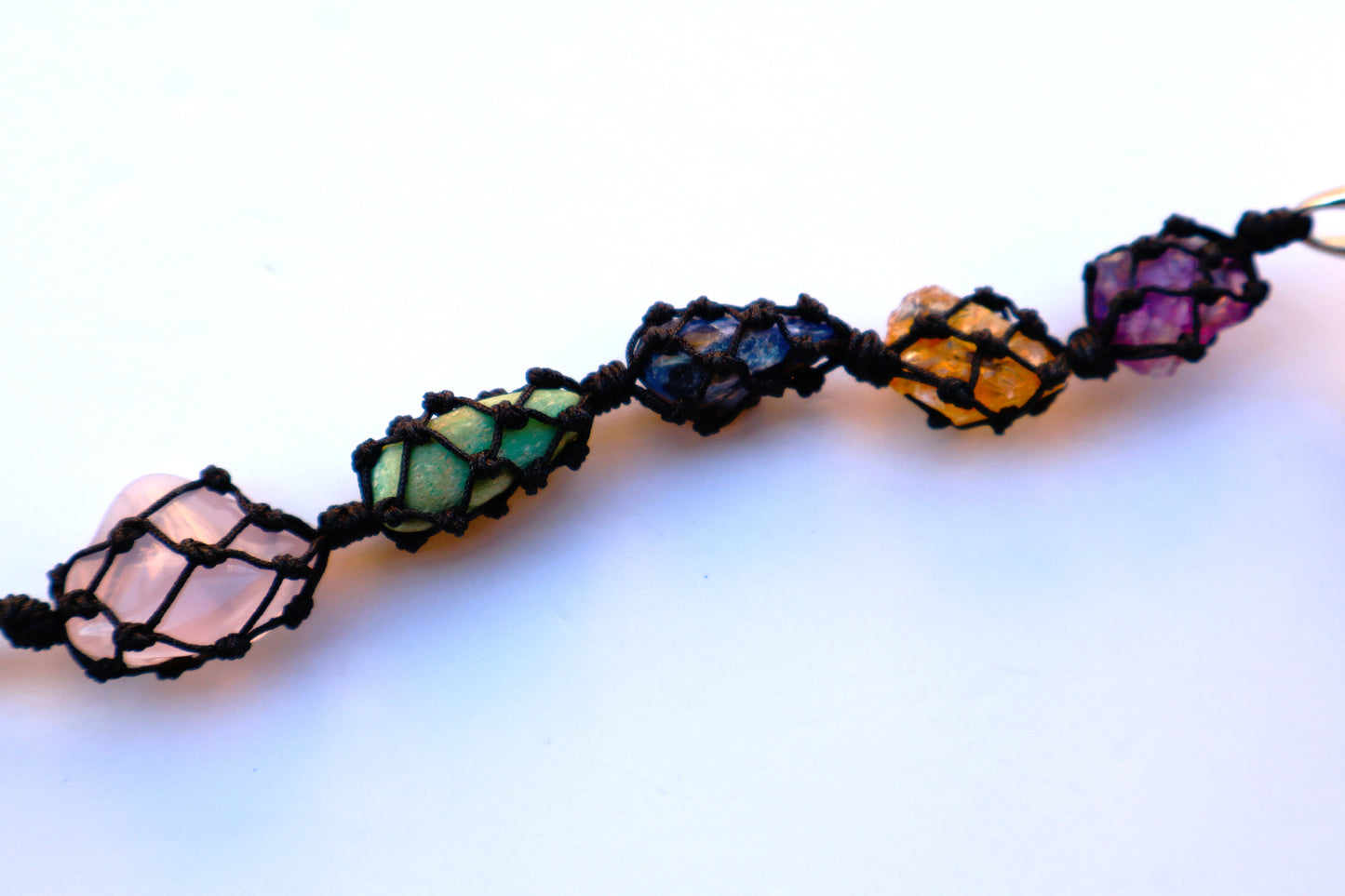 Amethyst & Ruby Gemstones Car Crystal Rear View Mirror Charm For Positive Vibe Journey