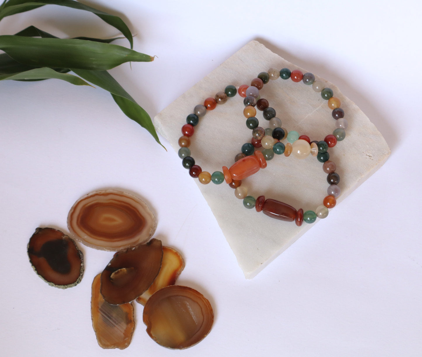 Multi Agate Gemstones Self-Confidence & Courage Bracelets