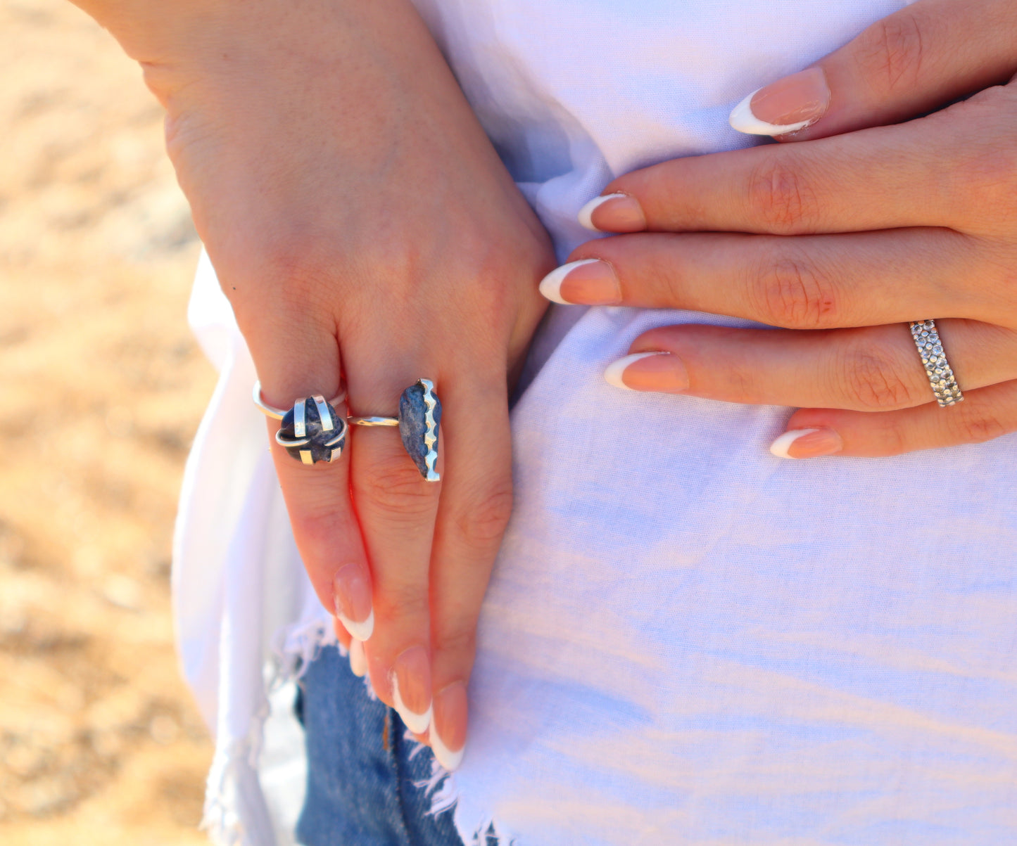 925 Sterling Silver Ring with Sodalite Tranquility Stone