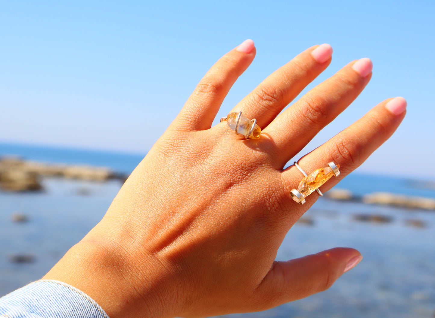 925 Sterling Silver Ring with Citrine Wealth & Abundance Stone