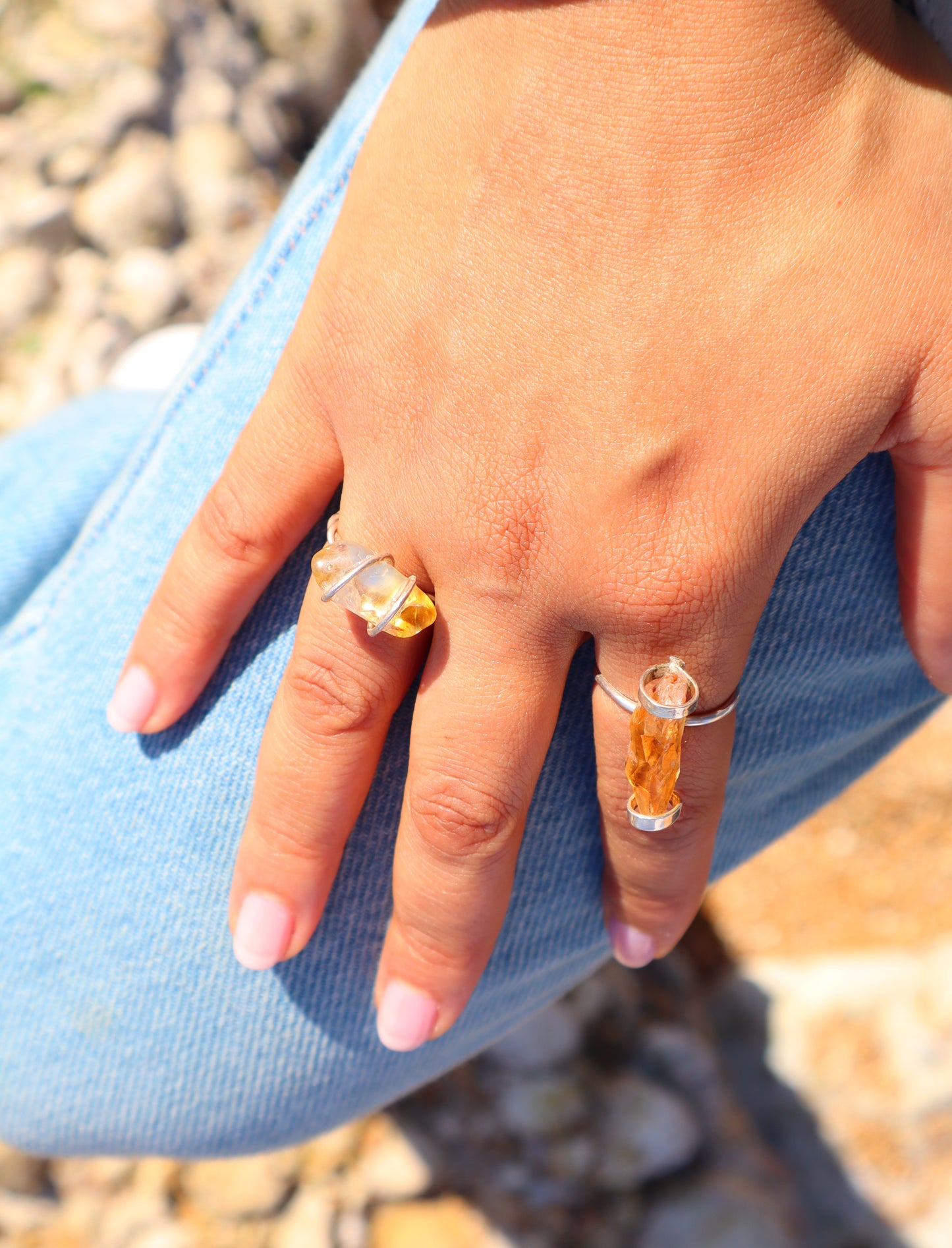 925 Sterling Silver Ring with Citrine Wealth & Abundance Stone