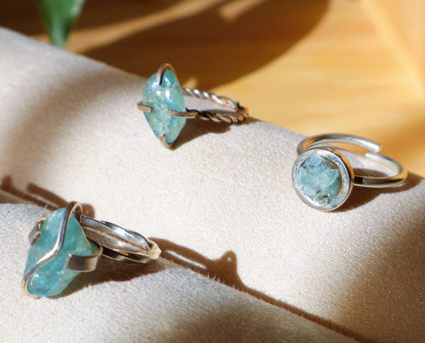 Aquamarine & Sterling Silver Tranquility Rings