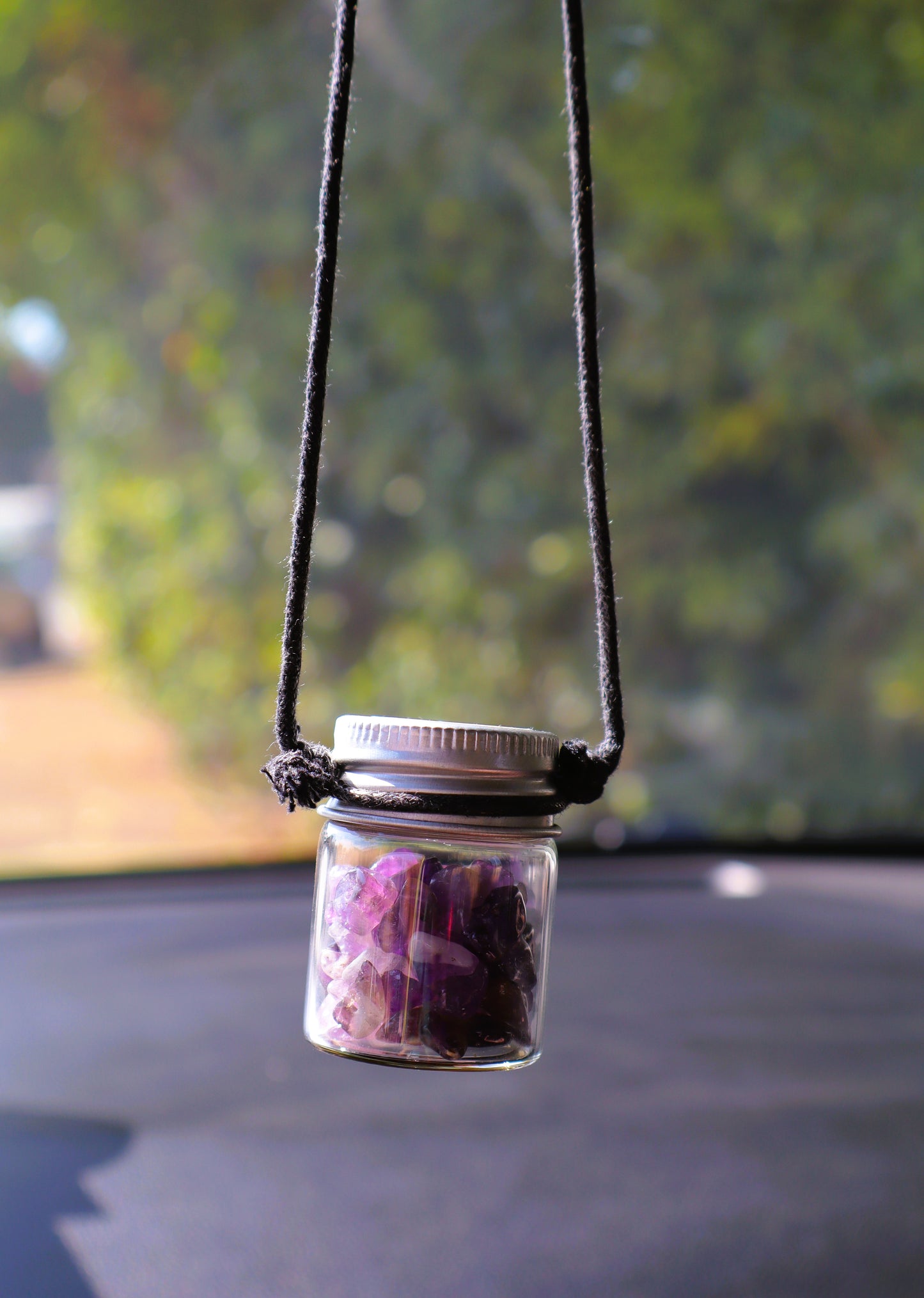 Gemstones Car's Rear Mirror Jar Charm for Positive Vibe Tours