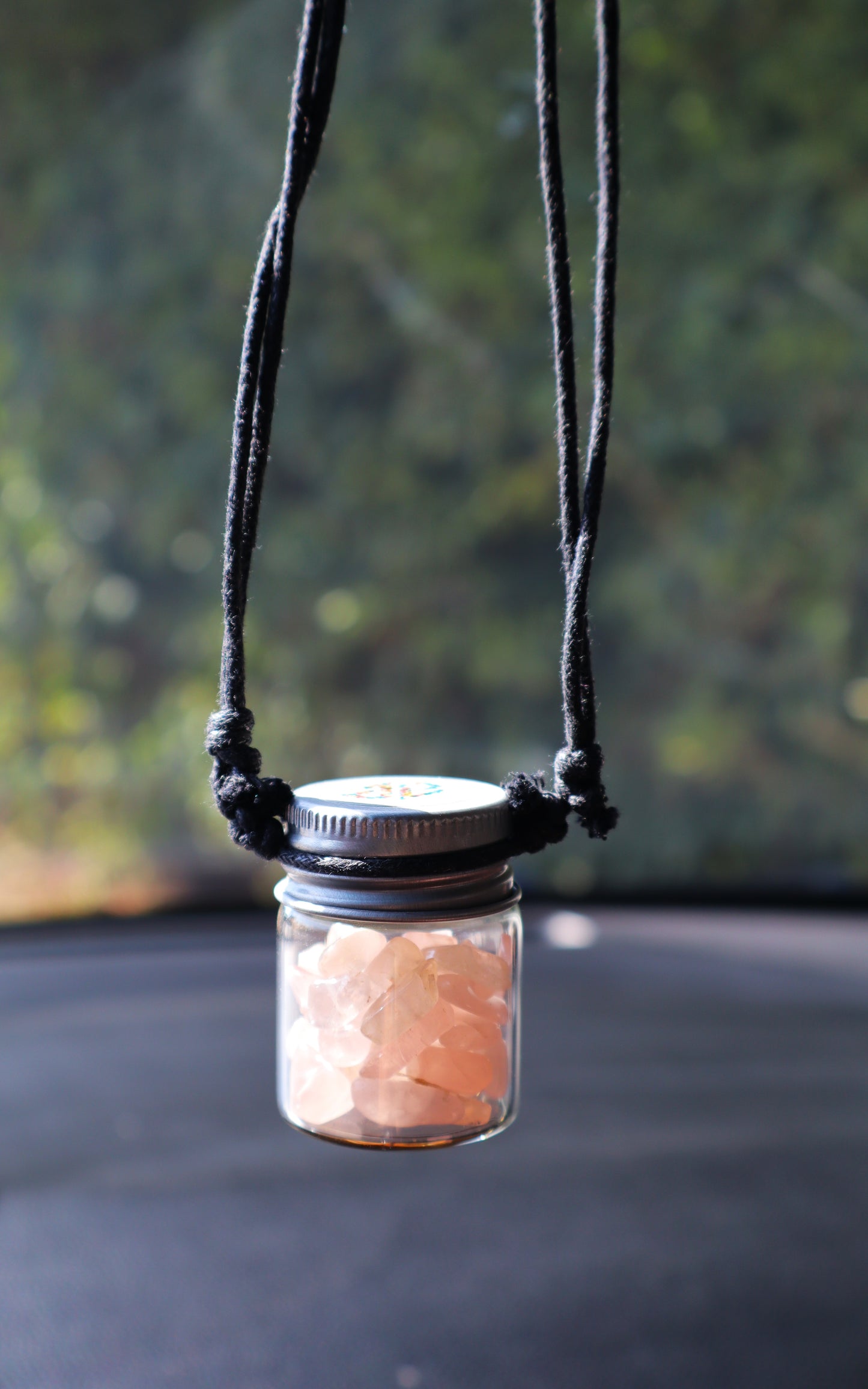 Gemstones Car's Rear Mirror Jar Charm for Positive Vibe Tours