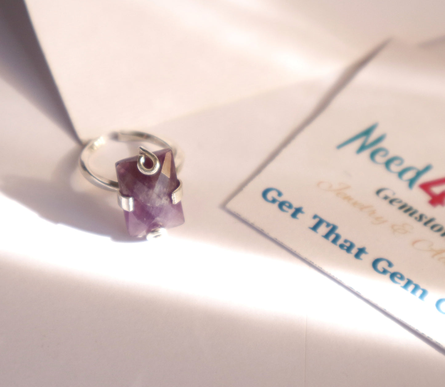 925 Sterling Silver Ring With Amethyst Clarity Gemstone