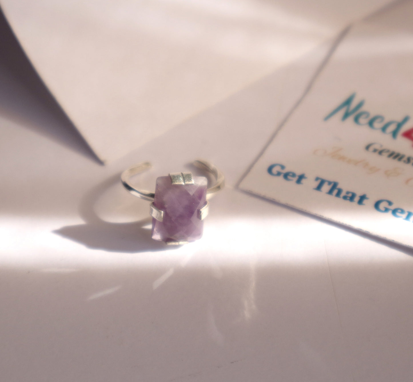 925 Sterling Silver Ring With Amethyst Clarity Gemstone
