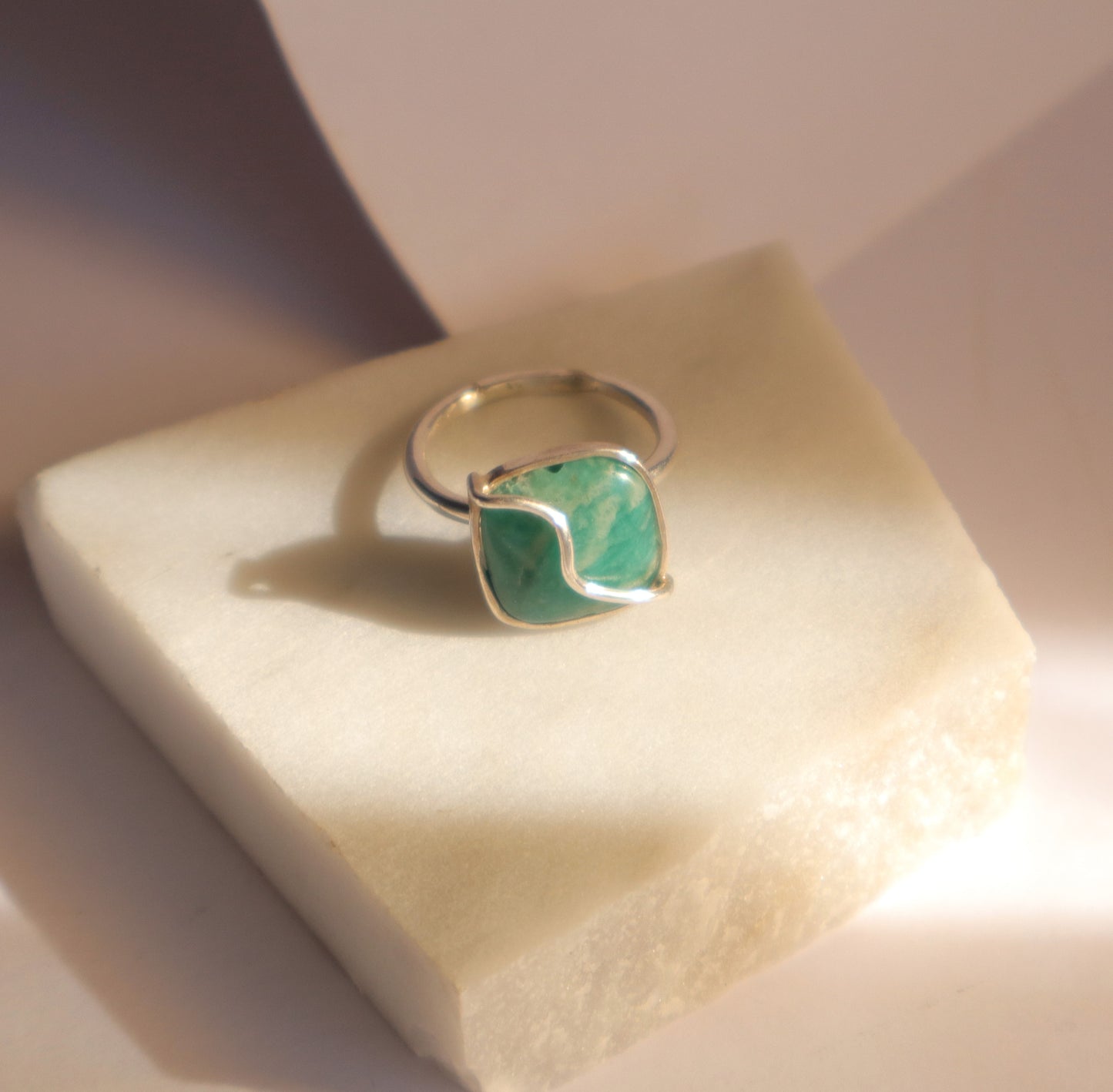 925 Sterling Silver Ring with Amazonite Tranquility Stone