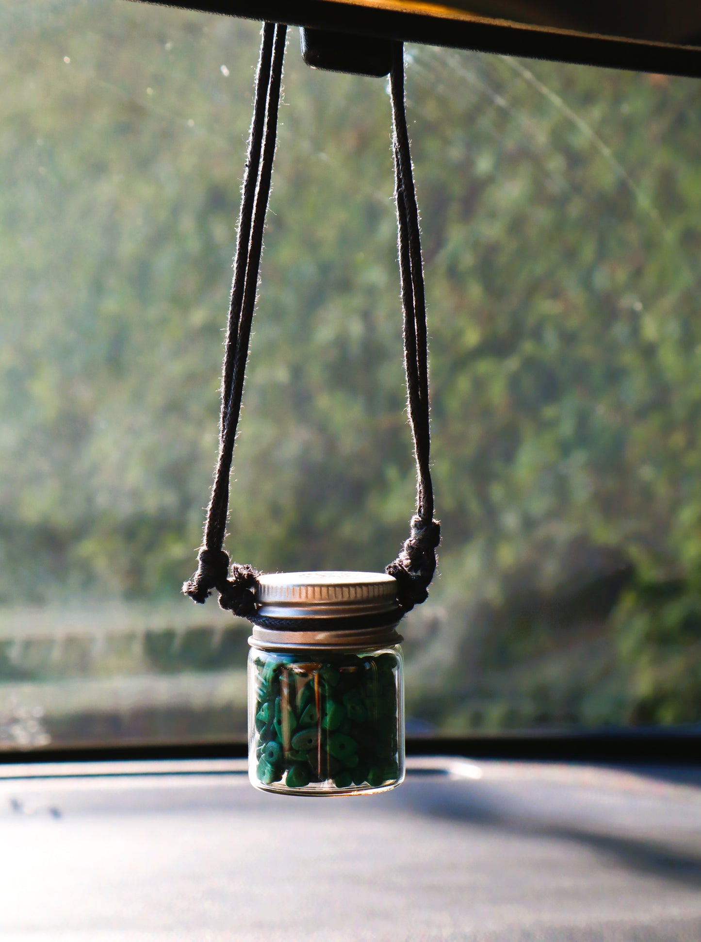 Gemstones Car's Rear Mirror Jar Charm for Positive Vibe Tours