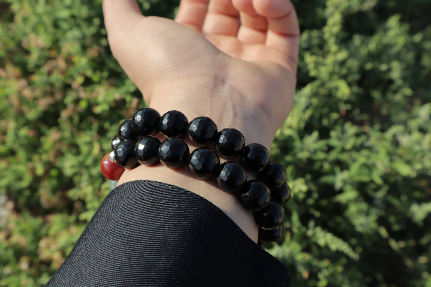 Moss Agate, Carnelian, & Black Onyx Confidence & Protection Bracelet