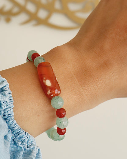 Jade & Agate/Carnelian Bracelet