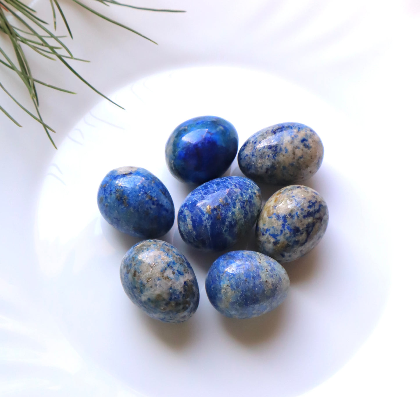 Lapiz Lazuli Home Decor, Office, MeditationOr Personal Use Egg-Shaped Stones